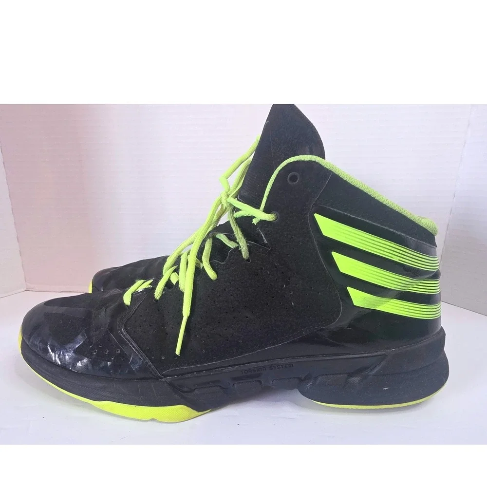 Adidas Isolation 2 Basketball Shoes Mens 13 Black Electric Yellow CALLOUT